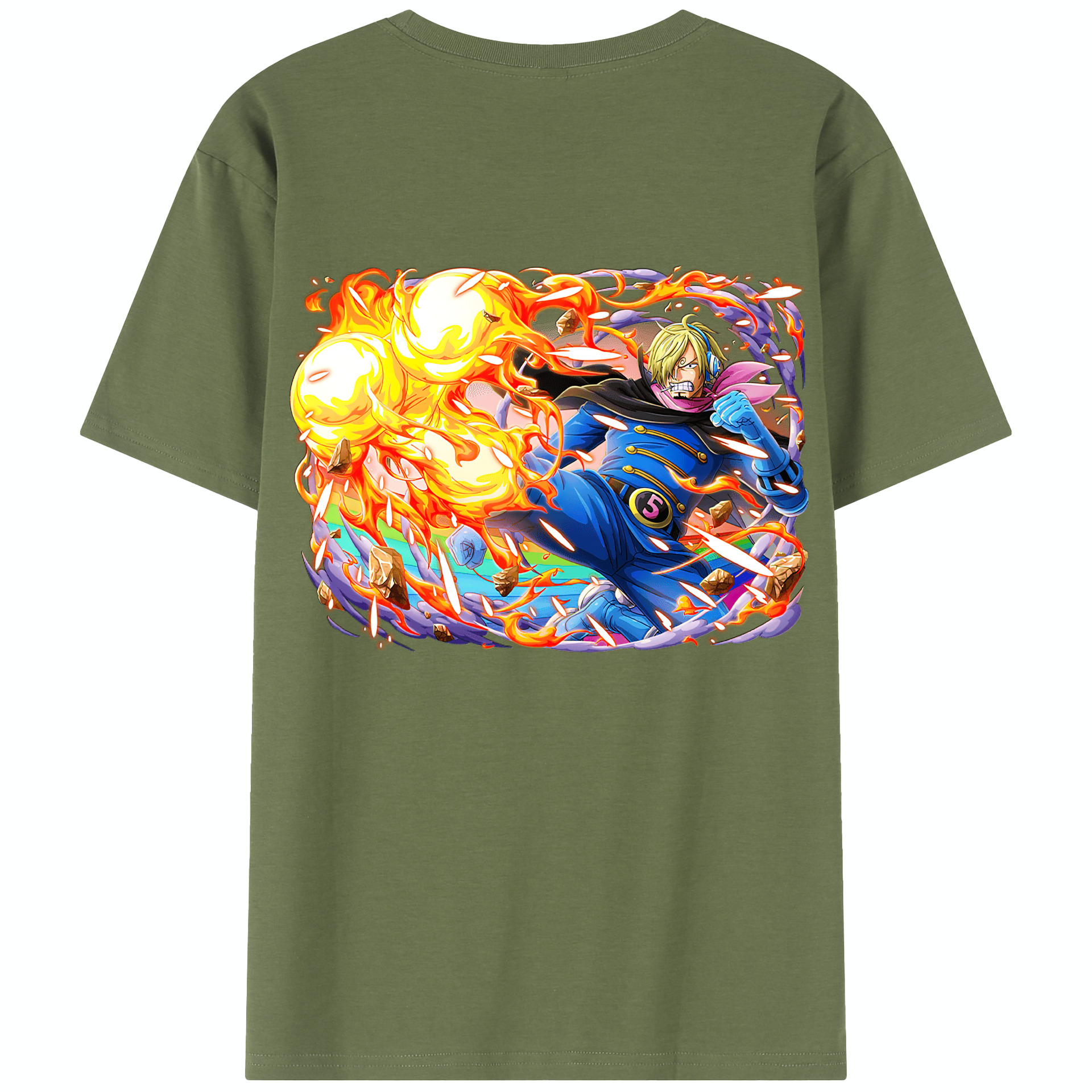 ワンピース サンジ ONE PIECE Sanji 綿100％半袖Tシャツ（背面プリント）